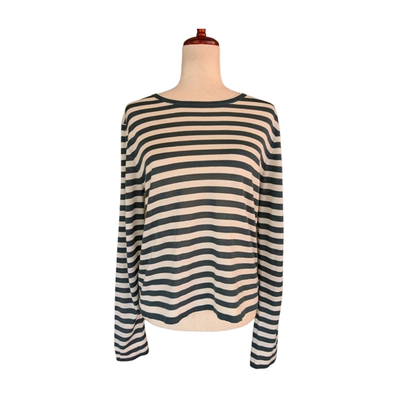Jenni Kayne Mercer Striped Wool Crew Neck Top Size Large - Picture 3 of 12